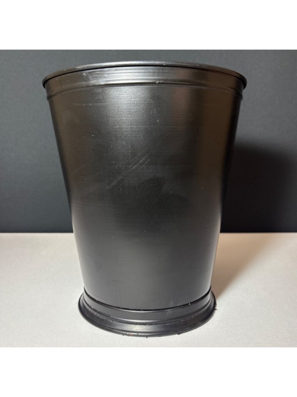 Bronze Brown Metal Wastebasket Trash Can Durable Cylindrical Round Wastebasket